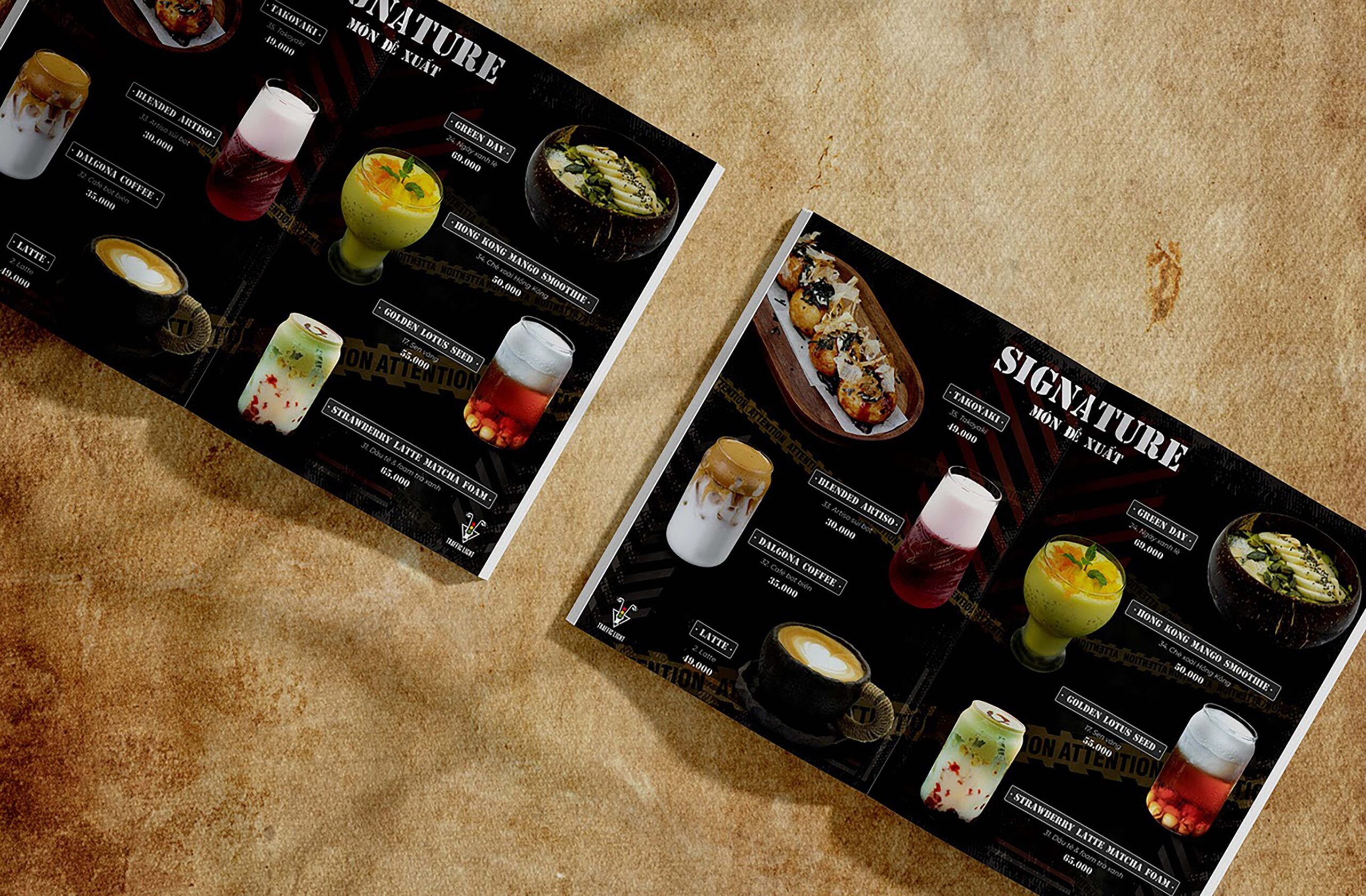 Streetnet thuc hien thiet ke menu cho Traffic Light coffee