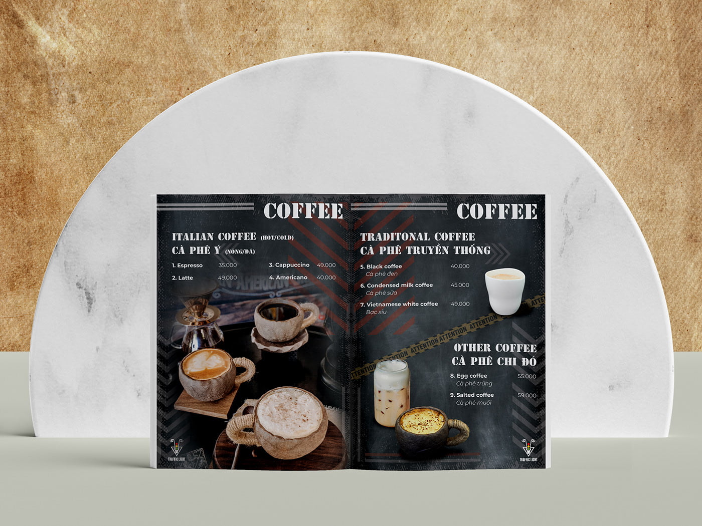 Traffic Light coffee menu duoc thuc hien boi Streetnet