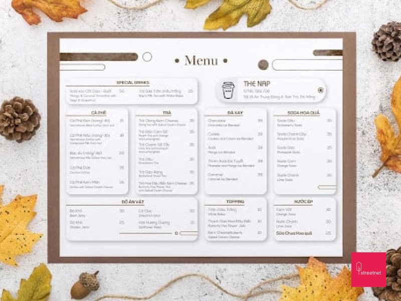 Phong cách thiết kế menu tối giản