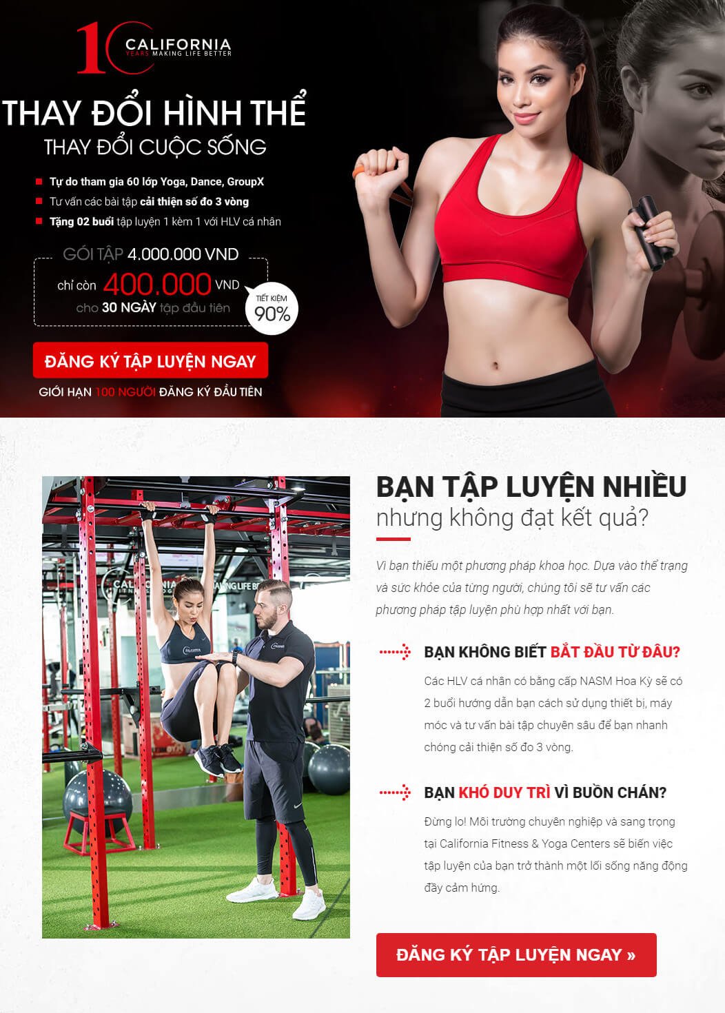 Mẫu landing page bán hàng của website California